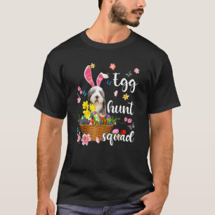 Old English Sheepdog Happy Easter Day Colourful Eg T-Shirt