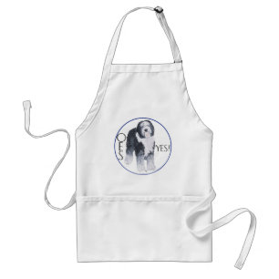 Old English Sheepdog Head Study Standard Apron