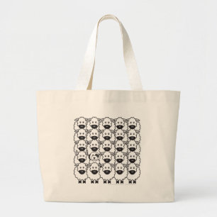 Old English Sheepdog in the Sheep Large Tote Bag