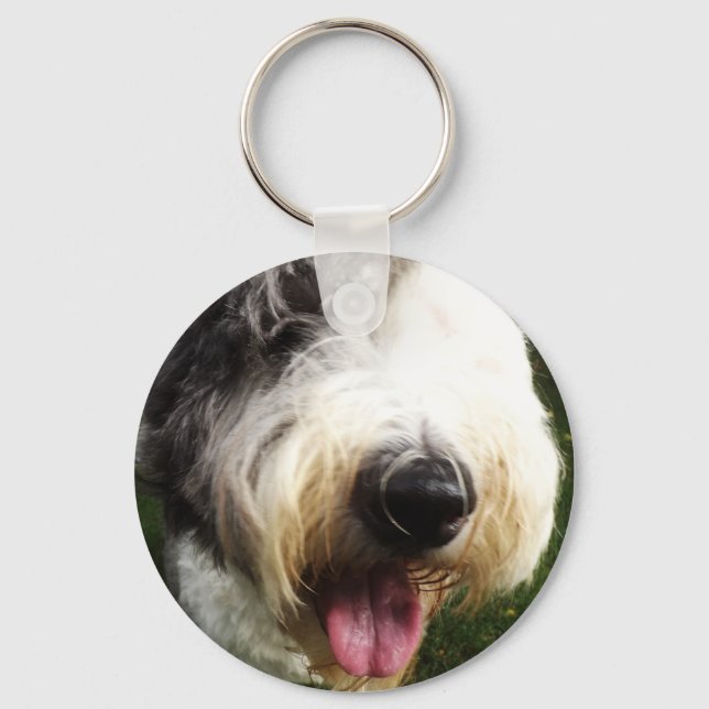 Old English Sheepdog Key Chain - Big Nose (Front)
