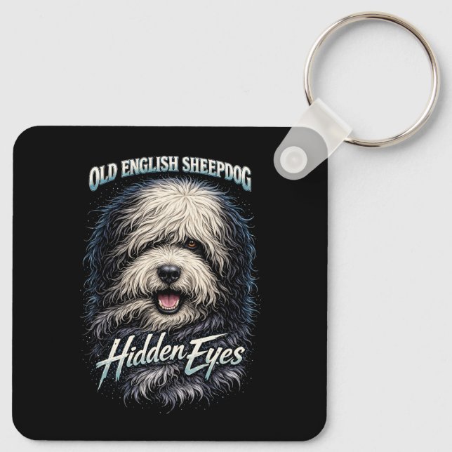Old English Sheepdog Key Ring (Back)