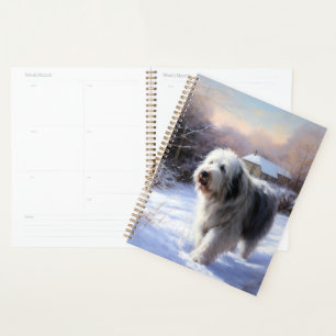 Old English Sheepdog Let It Snow Christmas Planner