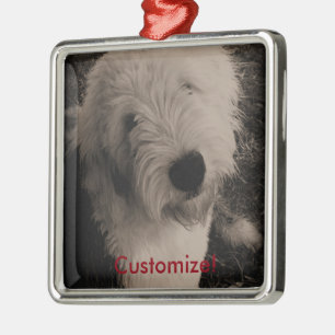 Old English Sheepdog Metal Tree Decoration