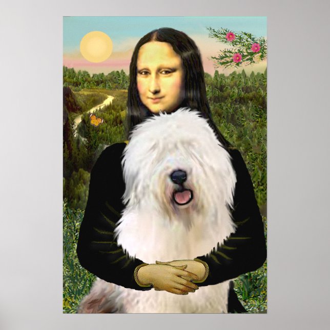 Old English Sheepdog - Mona Lisa Poster (Front)