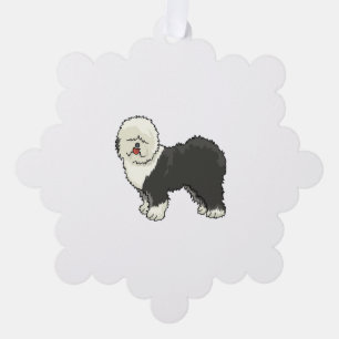 Old English sheepdog my friend Tree Decoration Card