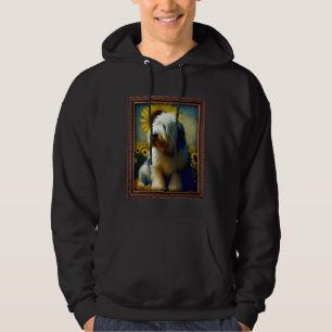 Old English Sheepdog Painting Sunflower Flower Mom Hoodie