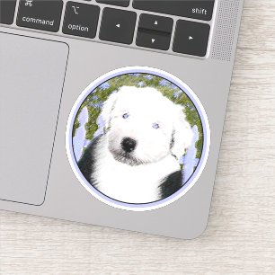 Old English Sheepdog Puppy Painting - Dog Art
