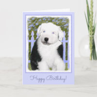 Old English Sheepdog Puppy Painting - Dog Art