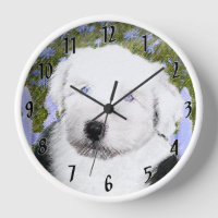 Old English Sheepdog Puppy Painting - Dog Art