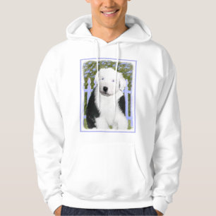 Old English Sheepdog Puppy Painting - Dog Art Hoodie