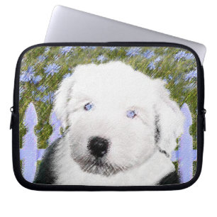 Old English Sheepdog Puppy Painting - Dog Art Laptop Sleeve