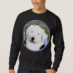 Old English Sheepdog Puppy Painting - Dog Art Sweatshirt