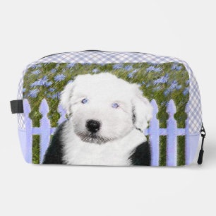 Old English Sheepdog Puppy Painting Pet Dog Art Dopp Kit