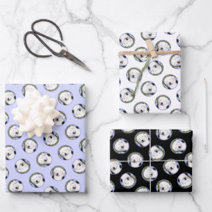 Old English Sheepdog Puppy Painting Pet Dog Art Wrapping Paper Sheet