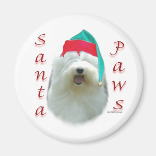 Old English Sheepdog Santa Paws Magnet