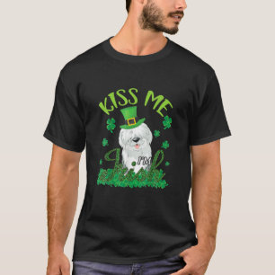 Old English Sheepdog Shamrocks Kiss Me I'm Irish P T-Shirt
