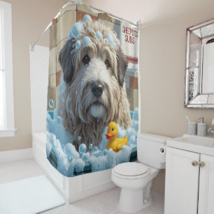 old english sheepdog Sloppy Sleepy Cute Funny  Shower Curtain