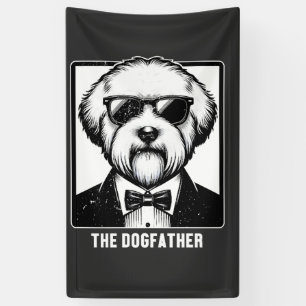 Old English Sheepdog The Dogfather Tuxedo Cool Fun Banner