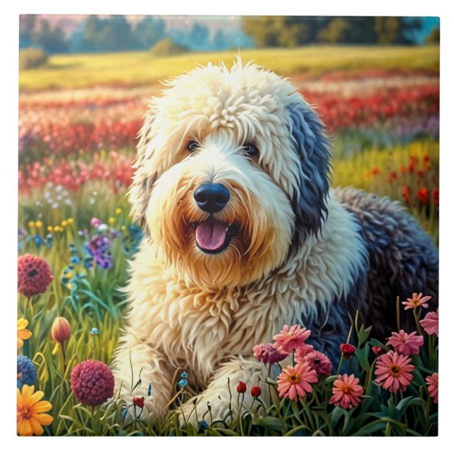 Old English Sheepdog Tile (Front)