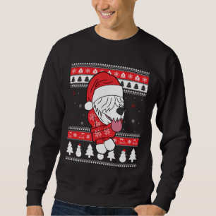 Old English Sheepdog Ugly Christmas Sweatshirt