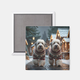 Old English Sheepdogs Christmas Snow Holiday Magnet