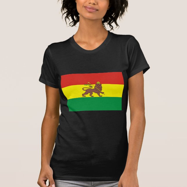 Old Ethiopian Flag with Lion of Judah T-Shirt (Front)