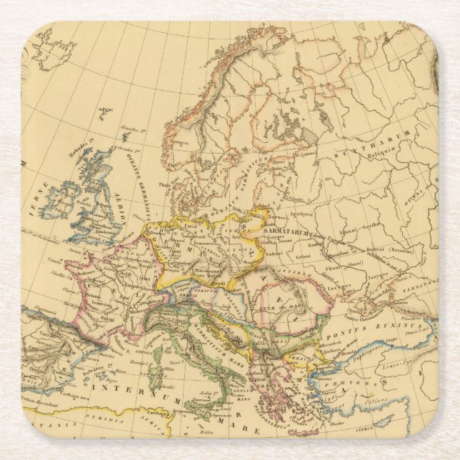 Old Europe Square Paper Coaster (Front)