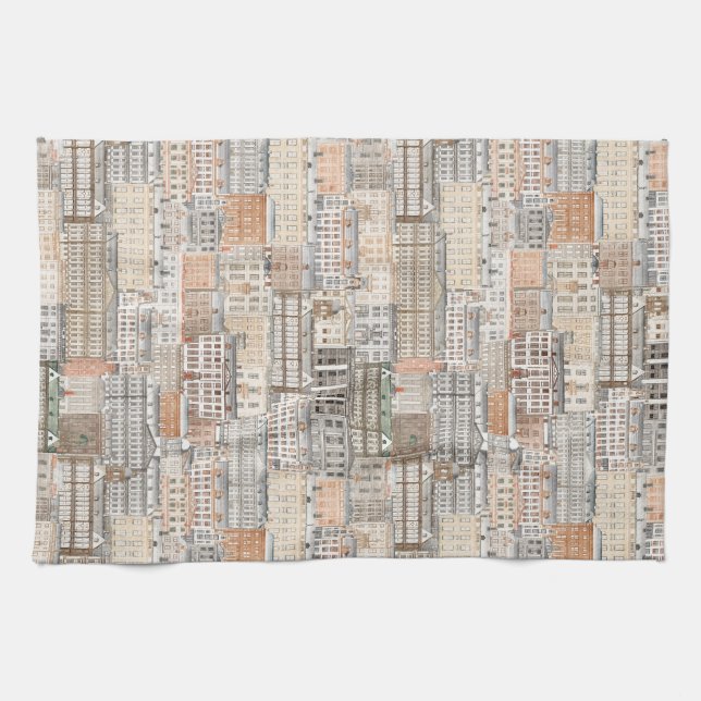 Old European Buildings Tea Towel (Horizontal)