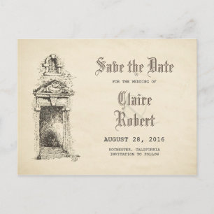Old Fairy Tale Vintage Save the Date Announcement Postcard