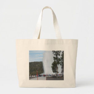 Old Faithful Geyser in Yellowstone Park Large Tote Bag
