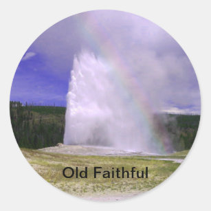 Old Faithful in Yellowstone National Park Classic Round Sticker