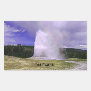 Old Faithful in Yellowstone National Park Rectangular Sticker