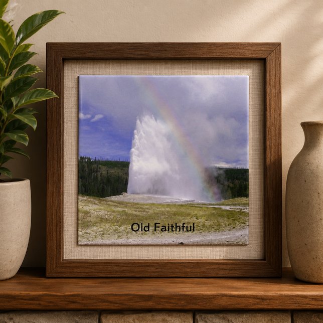 Old Faithful in Yellowstone National Park Tile (Old Faithful in Yellowstone National Park Ceramic Tile)