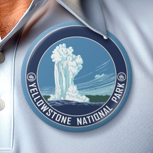 Old Faithful - Yellowstone National Park 7.5 Cm Round Badge