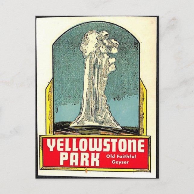 Old Faithful Yellowstone Postcard (Front)