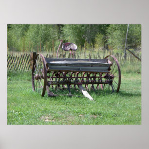 Old Farm Equipment Poster