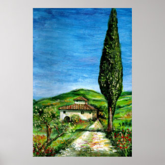 Old farm house in Chianti -Tuscany Landscape Poster