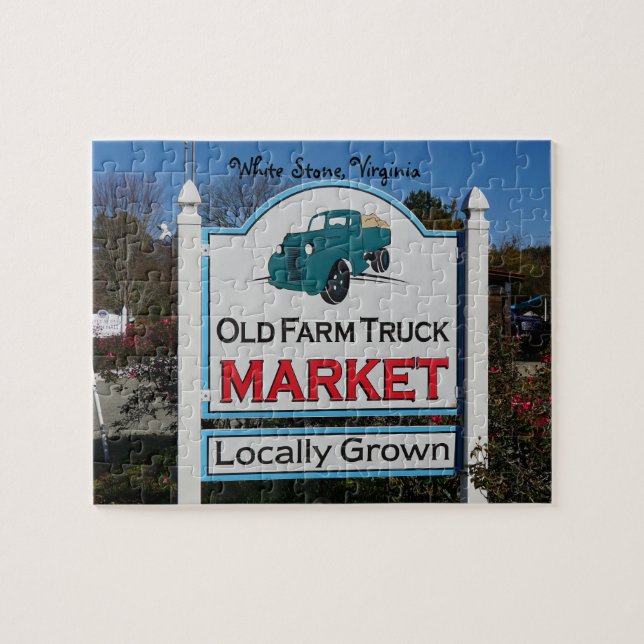 Old Farm Market, personalize with your text Jigsaw Puzzle (Horizontal)