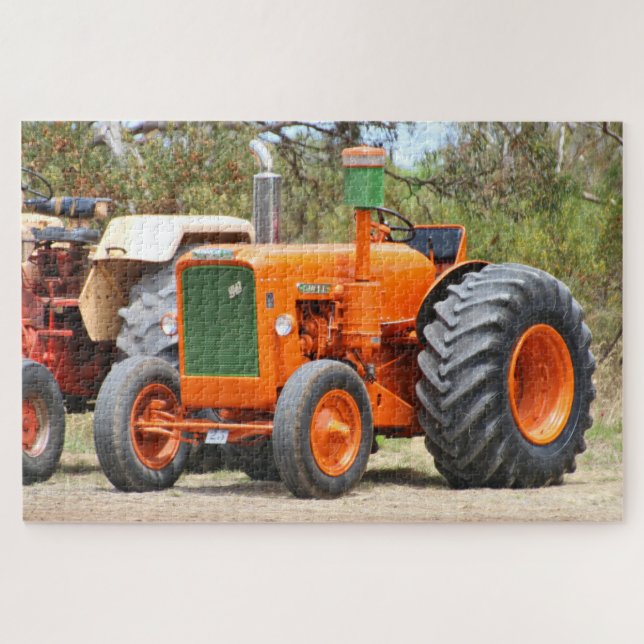 Old farm tractor, orange and green jigsaw puzzle (Horizontal)
