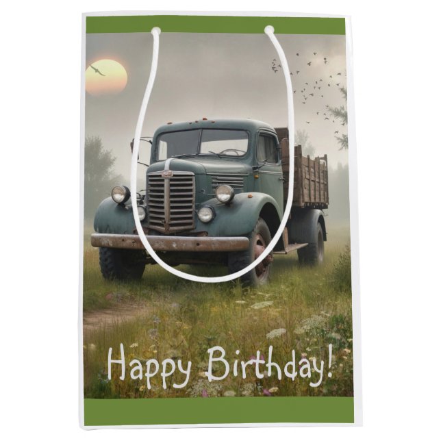 Old Farm Truck Medium Gift Bag (Front)