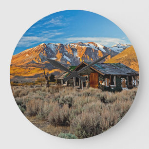 Old Farmhouse Along Hwy 395 In June Lake Large Clock