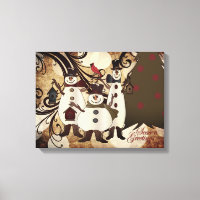 Old Fashion Abstract Snowmen | Season Greetings