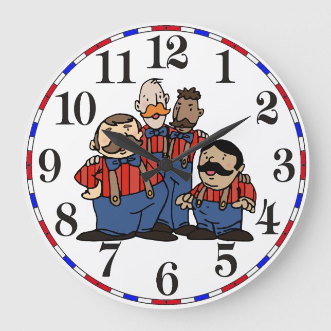 Old Fashion Barbershop Quartet 2 Large Clock (Front)