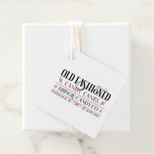 old fashion candy cane company Christmas Favour Tags
