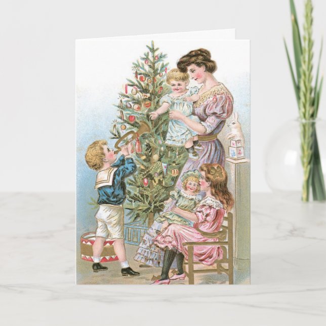 Old Fashion Christmas Tree Card (Front)