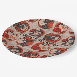 Old Fashion Halloween Faux Cross-Stitch Plates