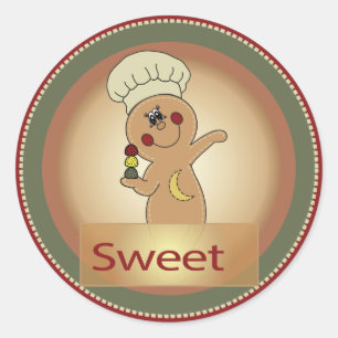 Old Fashion Sweet Gingerbread Christmas Classic Round Sticker