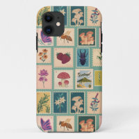 Old fashion vintage stamps Modern mid century