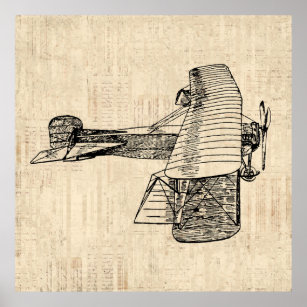 Old Fashioned Aeroplane Poster
