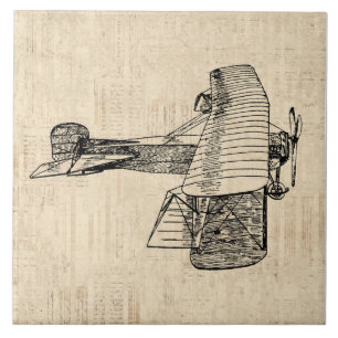 Old Fashioned Aeroplane Tile
